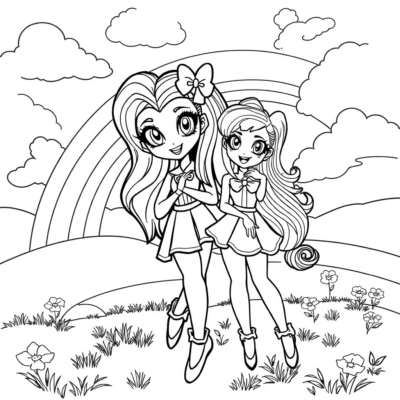 Arc-en-ciel Glam : Coloriage pour petites stars