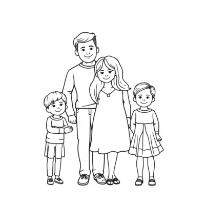 Livre de coloriage de la famille