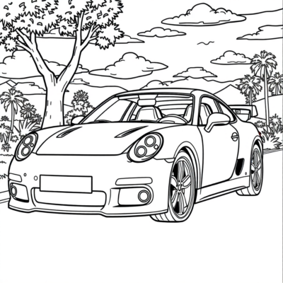 Voitures à colorier pour enfants fun et faciles