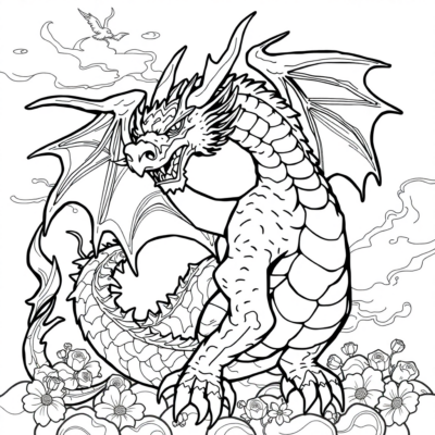 Livre de coloriage de dragon
