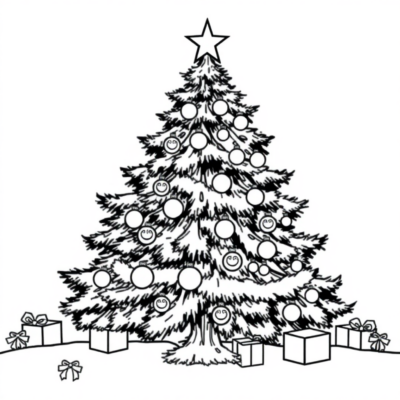 Coloriage de Noël – Sapin