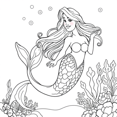 Livre de coloriage : coloriage de sirène