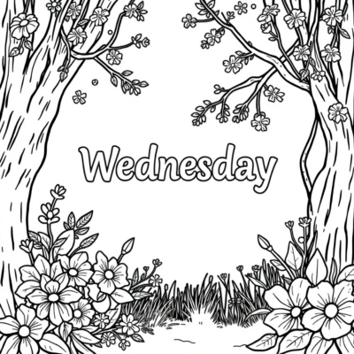 Livre de coloriage Wednesday