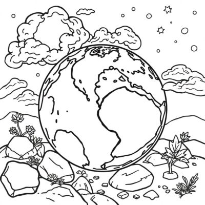 Livre de coloriage : coloriage de la Terre pour enfants
