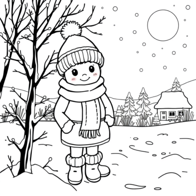 Livre de coloriage : coloriage hivernal pour enfants