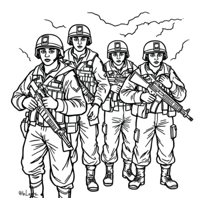 Livre de coloriage Soldats