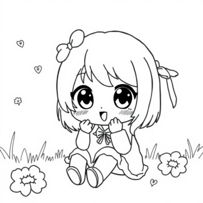 Coloriages Anime Mignon