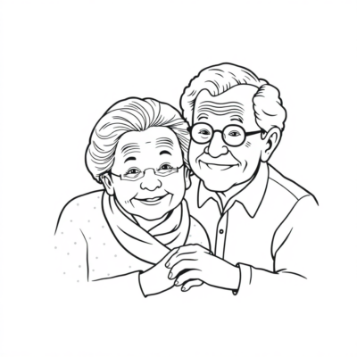 Coloriages Grand-mère et Grand-père