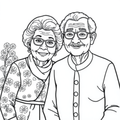 Livre de coloriage : coloriages pour enfants grands-parents