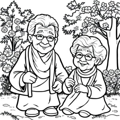 Livre de coloriage : coloriages pour enfants, mamie et papi