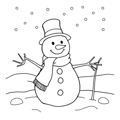 Livre de coloriage : coloriages pour enfants bonhomme de neige