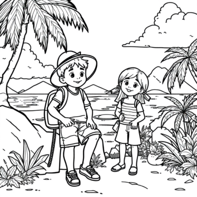 Livre de coloriage : coloriages pour enfants vacances en toute sécurité