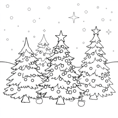 Colorier : coloriages pour enfants de sapins