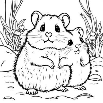 Coloriages mignons : aventures de hamsters pour enfants