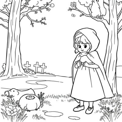 Cahier de coloriage : Petits coloriages de Petit Chaperon Rouge