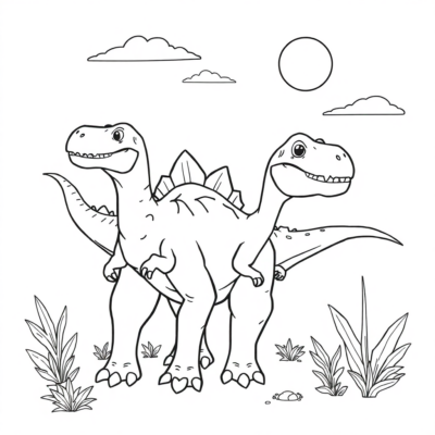 Coloriage : coloriages pour enfants dinosaure