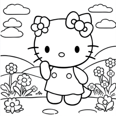 Coloriage : coloriages à imprimer pour enfants Hello Kitty