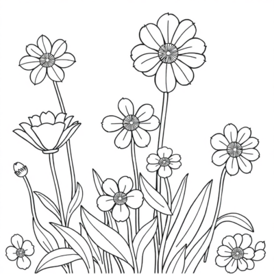 Dessin à colorier : coloriages pour enfants à imprimer fleurs