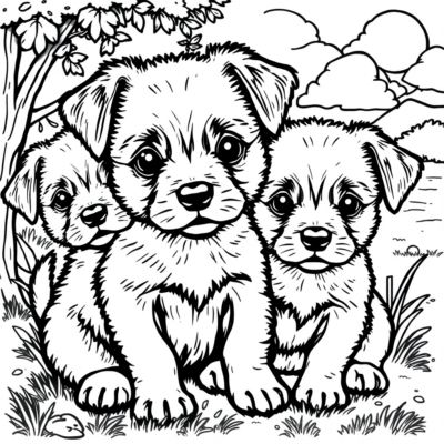 Coloriage : coloriages pour enfants à imprimer de chiots