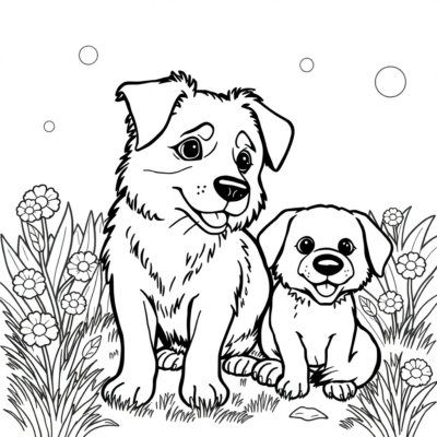 Livre de coloriage : coloriages pour enfants à imprimer – chiens