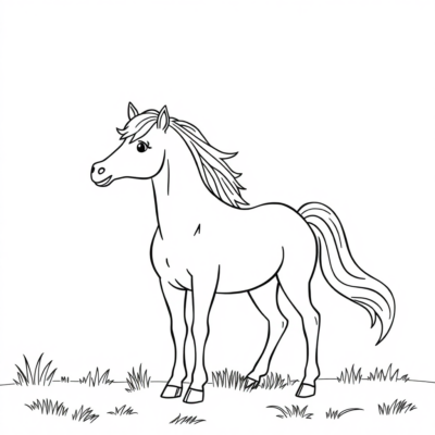 Coloriage : coloriages pour enfants à imprimer de chevaux