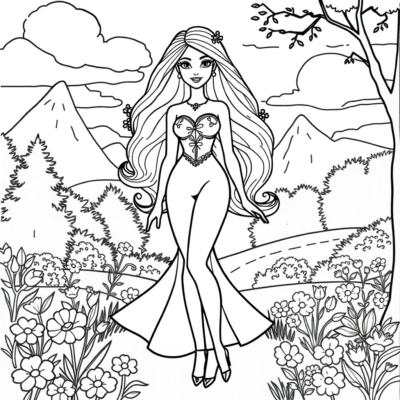 Coloriage : coloriages pour enfants à imprimer Barbie