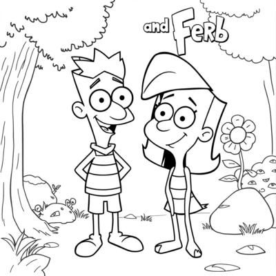 Coloriage : coloriages pour enfants Phinéas et Ferb