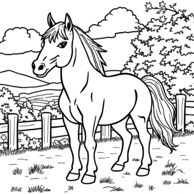 Livre de coloriage : coloriages pour enfants chevaux à imprimer