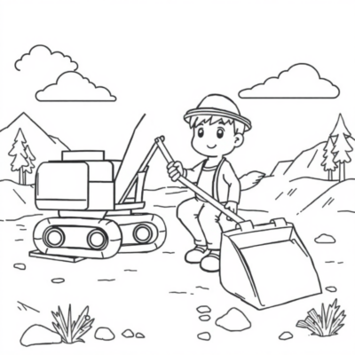 Livre de coloriage : coloriages pour enfants de pelleteuses