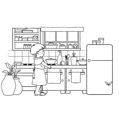 Colorier: coloriages pour enfants cuisine