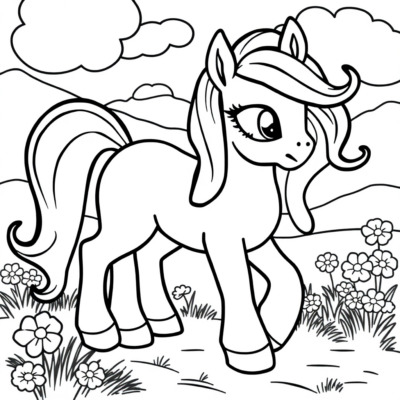 Livre de coloriage : coloriages pour enfants de poneys
