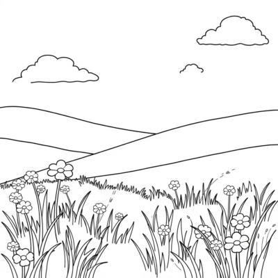 Coloriage : coloriages pour enfants prairie