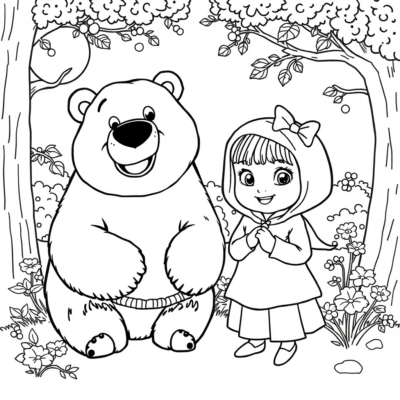 Coloriage : coloriages pour enfants de Masha et l’Ours
