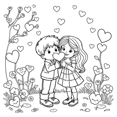 Livre de coloriage : coloriages pour enfants pour la Saint-Valentin