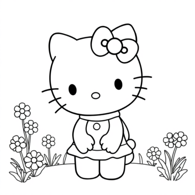 Dessin à colorier : coloriages en ligne pour enfants Hello Kitty