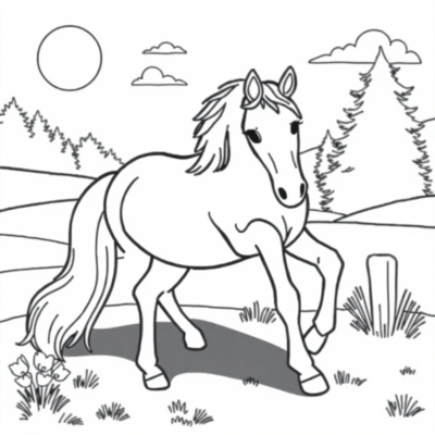 Coloriage : coloriages pour enfants en ligne chevaux