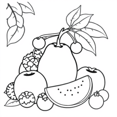 Coloriage : coloriages pour enfants fruits à imprimer