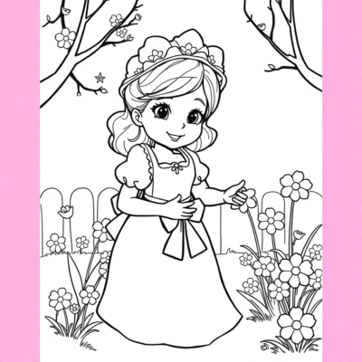 Coloriage : coloriages pour enfants Mademoiselle Printemps