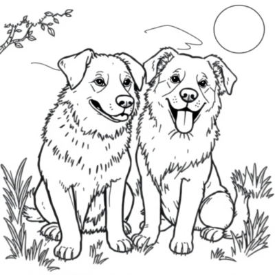 Livre de coloriage : coloriages pour enfants avec des chiens à imprimer