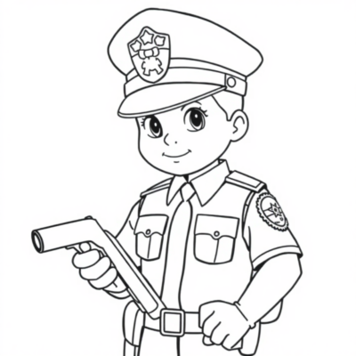 Livre de coloriage : coloriages pour enfants policier