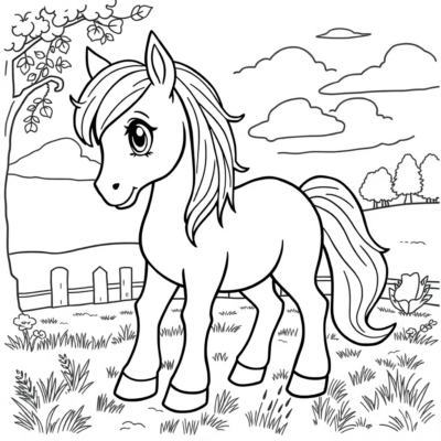 Coloriage : coloriages pour enfants de poney