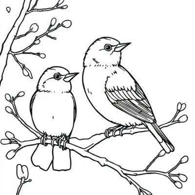 Livre de coloriage : coloriages pour enfants oiseaux en hiver