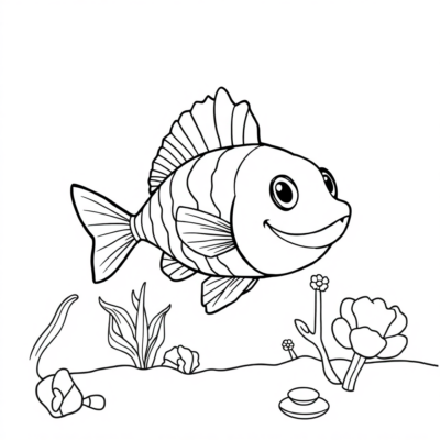 Livre de coloriage : coloriages pour enfants poisson