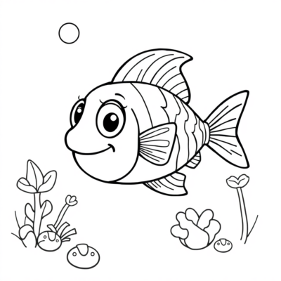 Livre de coloriage: coloriages pour enfants Mini Mini le poisson