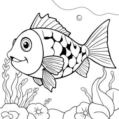 Carnet de coloriage : poissons pour enfants