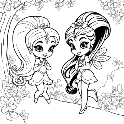 Livre de coloriage : coloriages pour enfants Shimmer et Shine