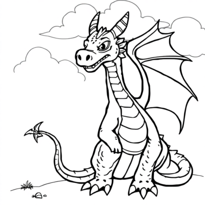 Dessin à colorier : coloriages pour enfants du dragon de Wawel