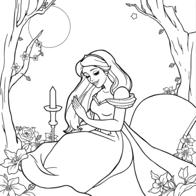 Livre de coloriage : coloriages pour enfants « La Belle au bois dormant »