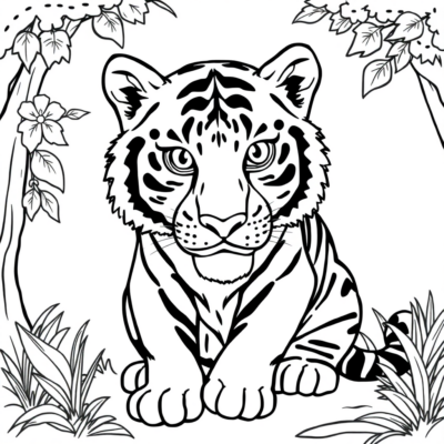 Livre de coloriage : coloriages pour enfants tigre