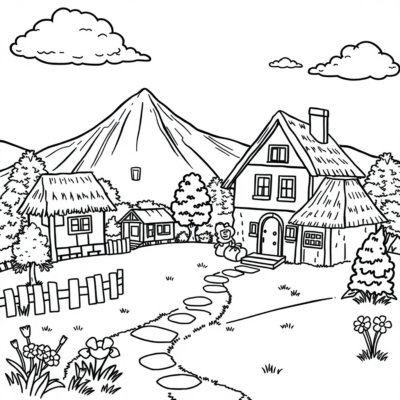 Livre de coloriage : coloriages pour enfants à la campagne